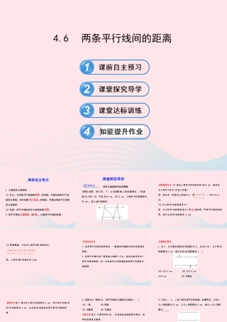 七年级数学下册 第4章 相交线与平行线 4.6两条平行线间的距离习题课件 (新版)湘教版 课件