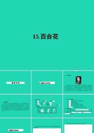 九年级语文下册 第四单元 15 百合花课件 语文版 课件