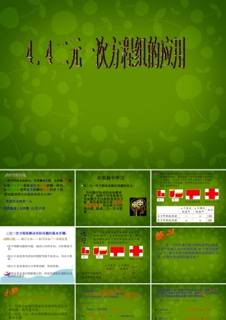 七年级数学下册 4.4 二元一次方程的应用课件 浙教版 课件