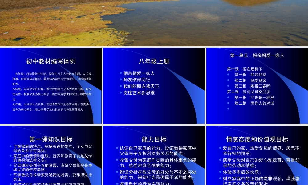 八年级政治 思想品德教材教法1、2单元课件