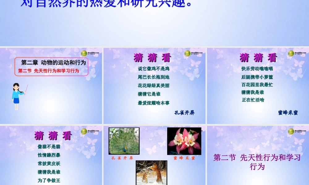 八年级生物上册 第五单元 第二章 第二节 先天性行为和学习行为课件 新人教版 课件