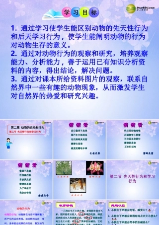 八年级生物上册 第五单元 第二章 第二节 先天性行为和学习行为课件 新人教版 课件