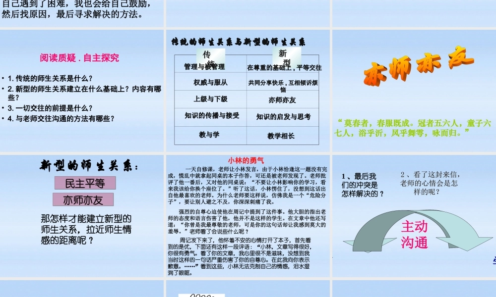 八年级政治上册 第四课第二框(主动沟通,健康成长)课件 人教新课标版 课件