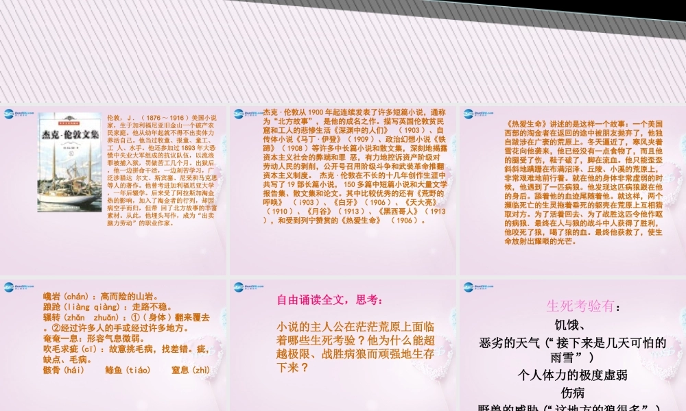 九年级语文下册 8(热爱生命)课件1 新人教版 课件