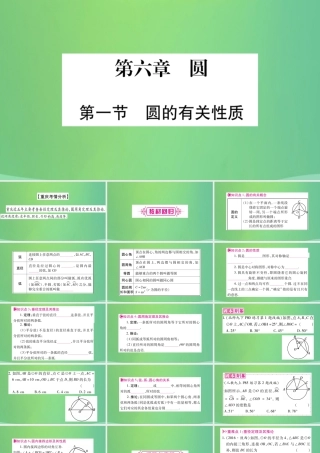 中考数学复习 第一轮 考点系统复习 第六章 圆 第一节 圆的有关性质(精讲)课件