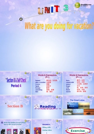 八年级英语上册(Unit 3 What are you doing for vacation Section B-P4 人教新目标版 课件