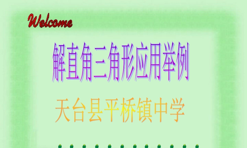 九年级数学解直角三角形应用举例 课件