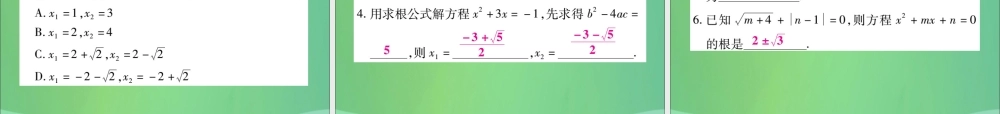 九年级数学上册 第22章 一元二次方程 222 一元二次方程的解法 2223 公式法课件 (新版)华东师大版 课件
