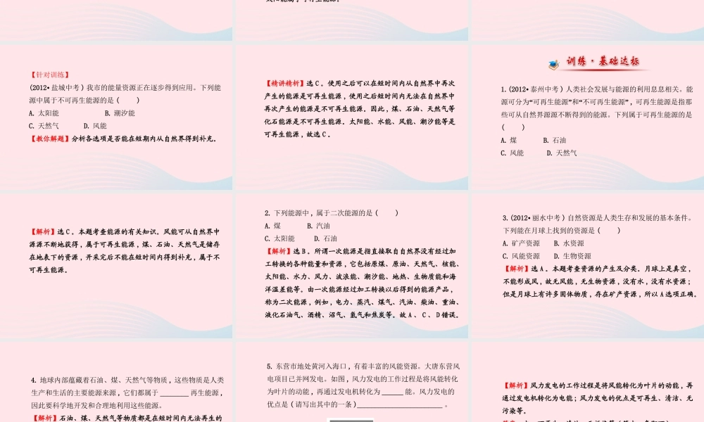 九年级物理下册 第二十章 第一节 能源课件 鲁科版五四制 课件