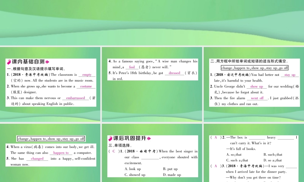 九年级英语全册 Unit 12 Life is full of the unexpected(第4课时)课件 (新版)人教新目标版 课件