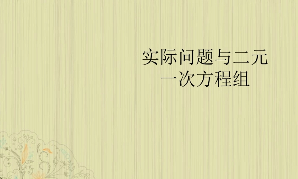 广西桂林市七年级数学(实际问题与二元一次方程组)课件  人教新课标版 课件