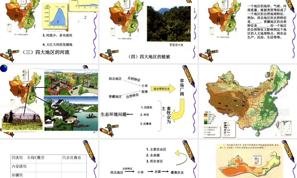 八年级地理下：第五章 中国区域地理复习课件人教新课标版 课件