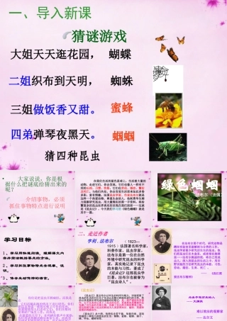 七年级语文上册 第五单元 第23课(绿色蝈蝈)课件 (新版)新人教版 课件