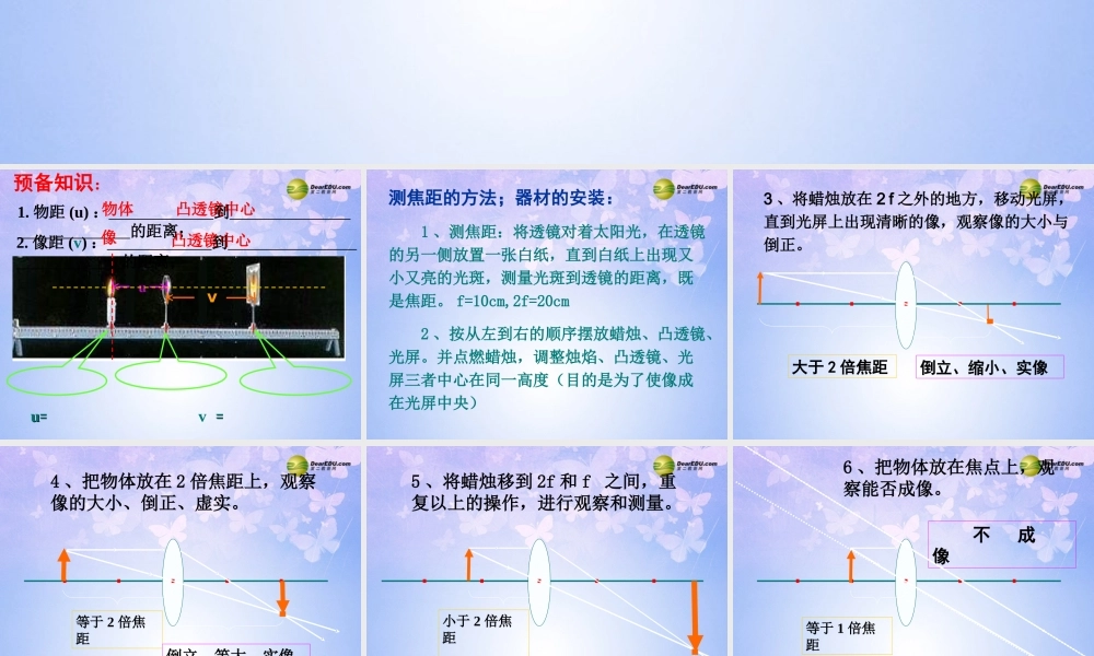 八年级物理上册 凸透镜成像的规律课件 新人教版 课件