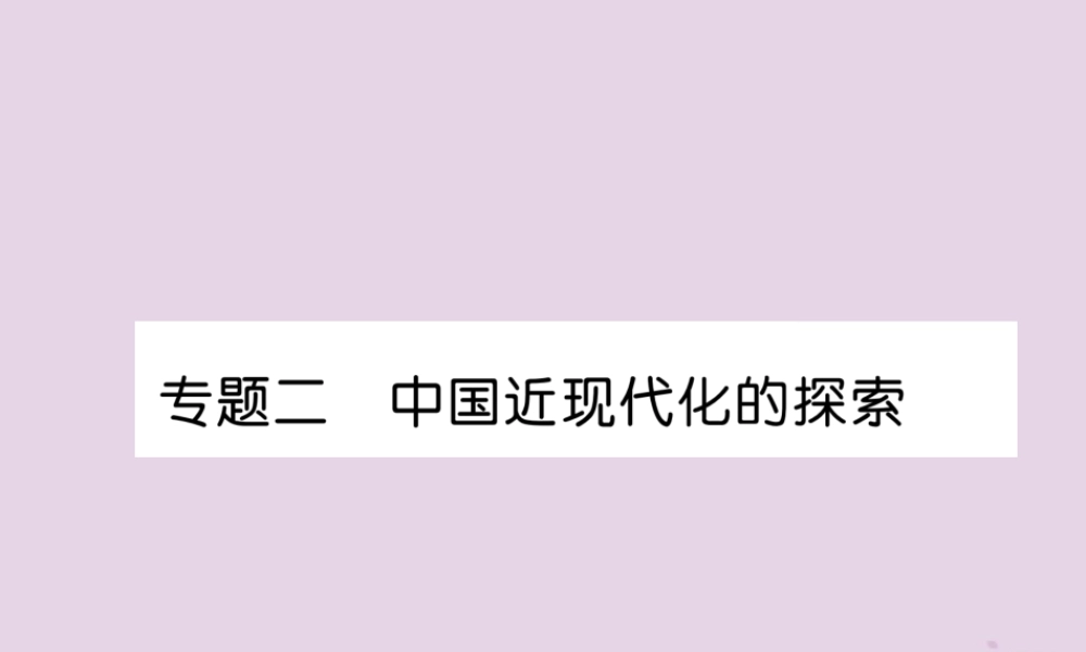中考历史总复习 第二编 热点专题速查篇 专题2 中国近现代化的探索(精讲)课件