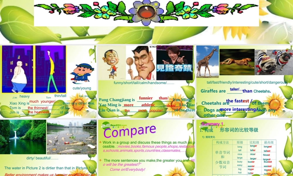 九年级英语全册中考形容词专题复习课件人教版 课件