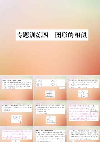 九年级数学上册 第4章 图形的相似 专题训练四 图形的相似作业课件 (新版)北师大版 课件