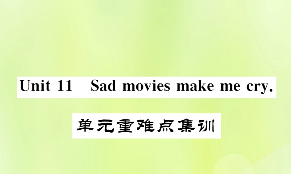 九年级英语全册 Unit 11 Sad movies make me cry重难点集训习题课件 (新版)人教新目标版 课件