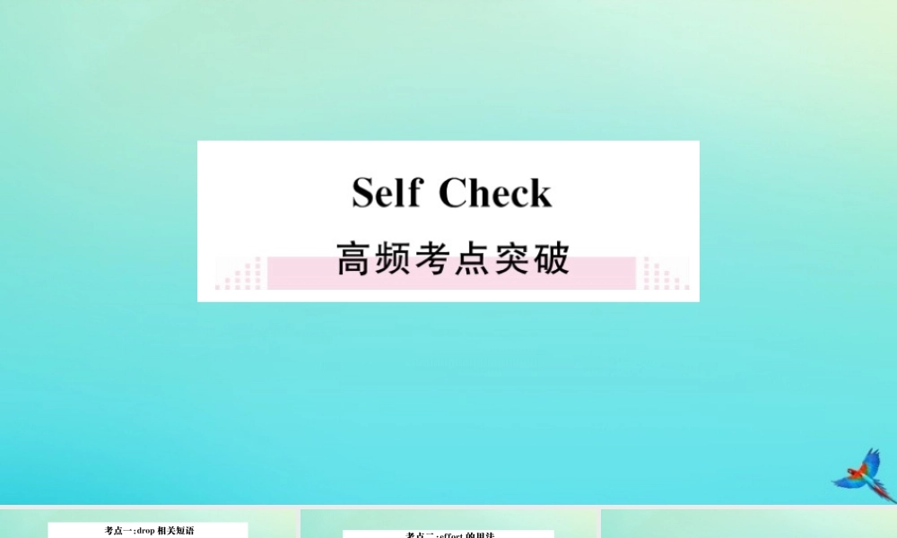 九年级英语全册 Unit 10 You re supposed to shake hands Self Check习题课件 (新版)人教新目标版 课件