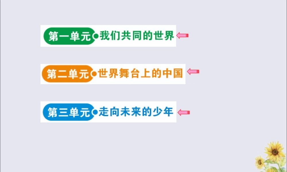 九年级道德与法治下册 目录素材 新人教版 素材