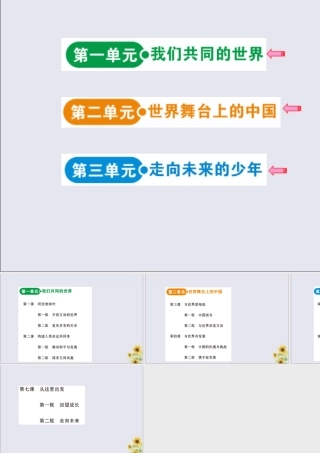 九年级道德与法治下册 目录素材 新人教版 素材