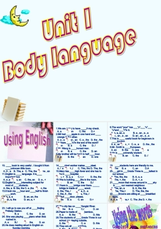 九年级英语上册 Unit 1 Body language Using English 课件 牛津广州版 课件