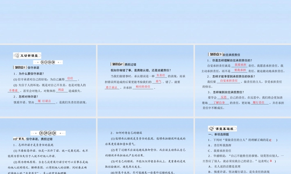 九年级政治 第一单元第二课第3课时(做一个负责任的公民)课件 人教新课标版 课件