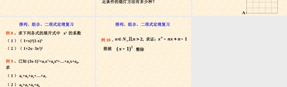 排列、组合、二项式定理复习 人教版 课件