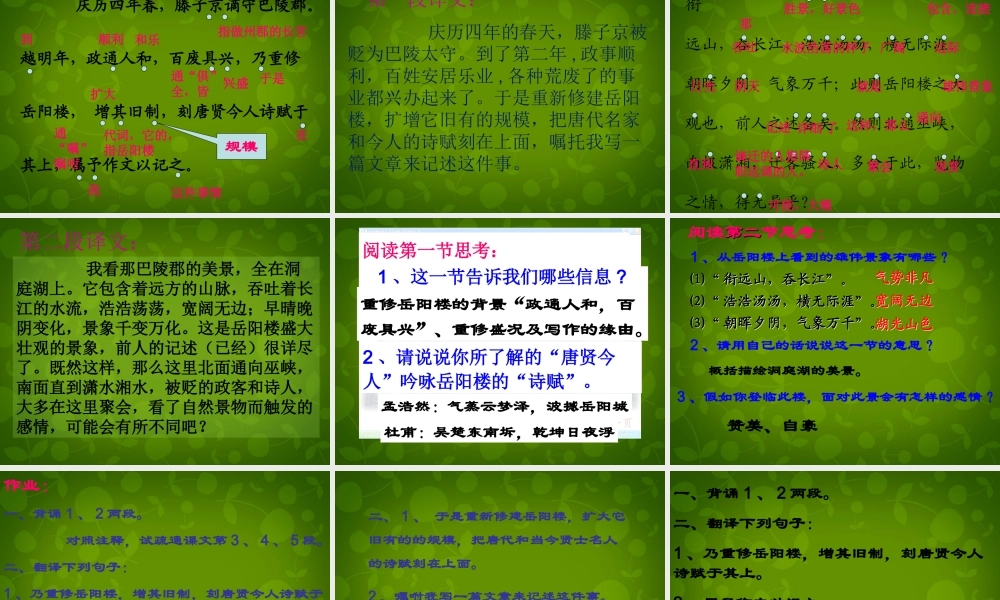 九年级语文上册 第五单元 阳楼记课件 苏教版 课件