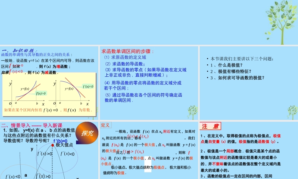 山西省忻州市高考数学 专题 极值复习课件