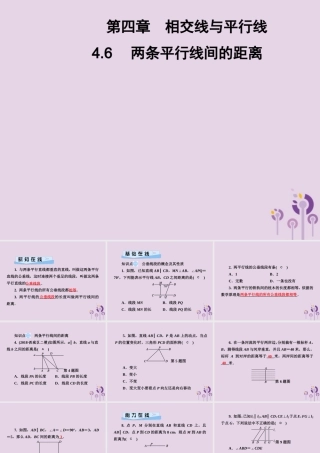 七年级数学下册 第4章(相交线与平行线)4.6 两条平行线间的距离习题课件 (新版)湘教版 课件
