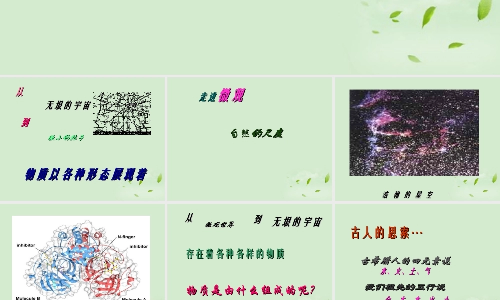 八年级物理 第十章 小粒子与大宇宙复习课件 沪科版 课件