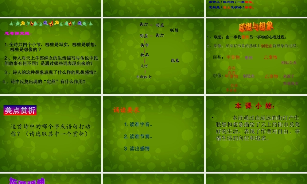 中学七年级语文上册 22 天上的街市课件 苏教版 课件