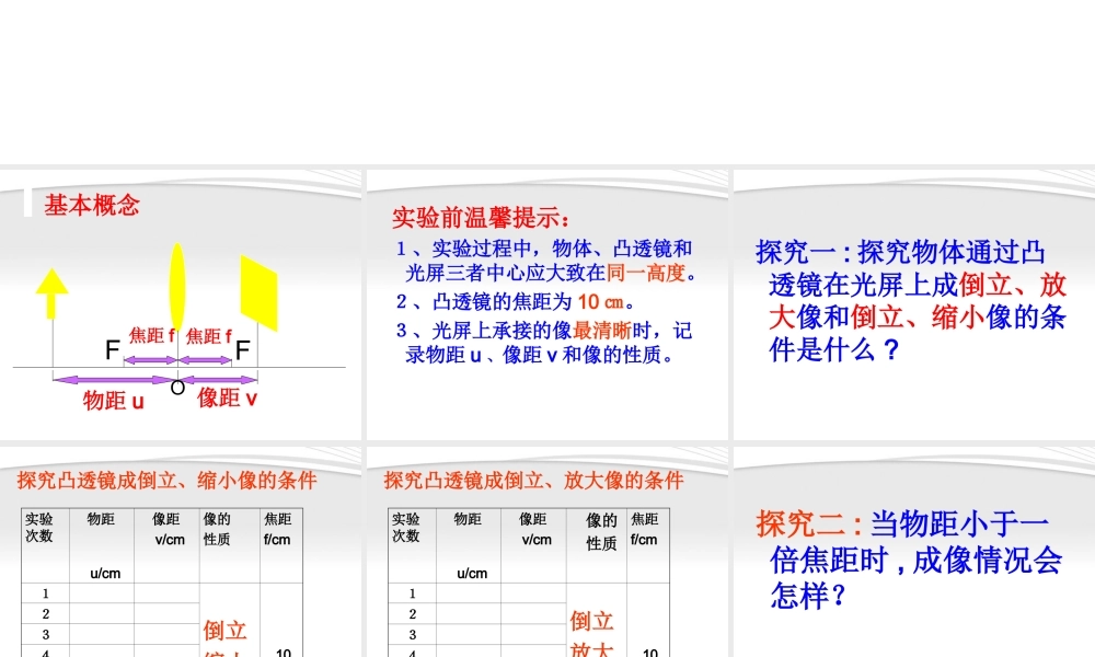 八年级物理上册 3.3探究凸透镜成像的规律课件 人教新课标版 课件