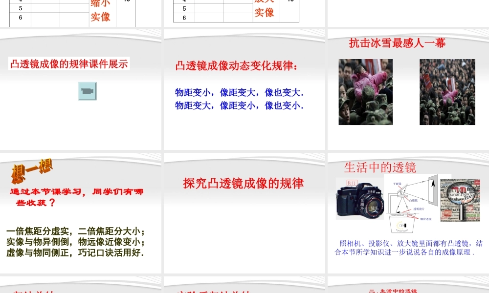 八年级物理上册 3.3探究凸透镜成像的规律课件 人教新课标版 课件