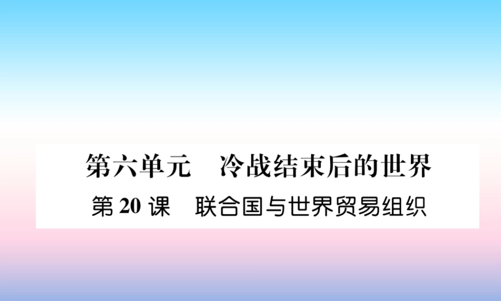 九年级历史下册 第6单元 冷战结束后的世界 第联合国与世界贸易组织易错点拨课件 新人教版 课件