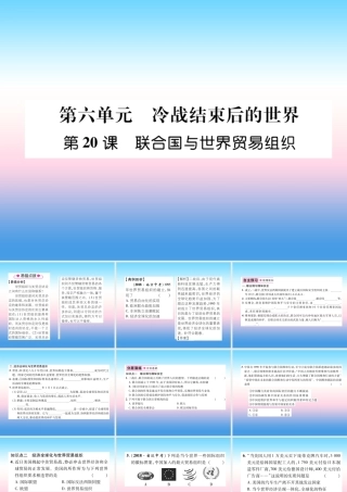 九年级历史下册 第6单元 冷战结束后的世界 第联合国与世界贸易组织易错点拨课件 新人教版 课件