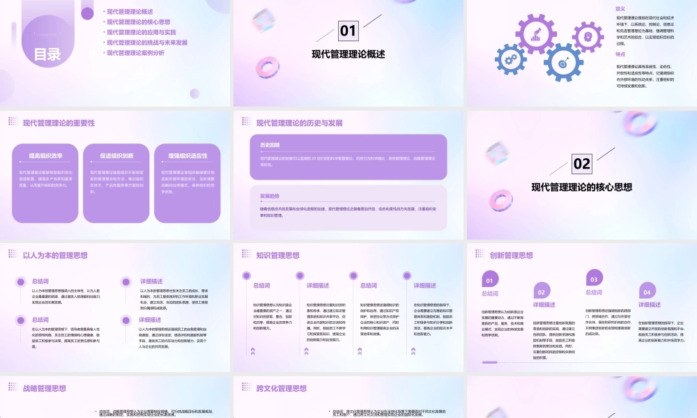 现代管理理论管理思想课件