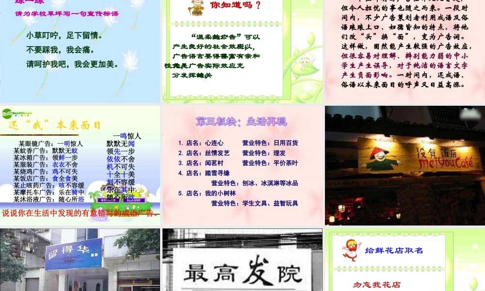 七年级语文上册 综合性学习(漫游语文世界)教学课件 人教新课标版 课件