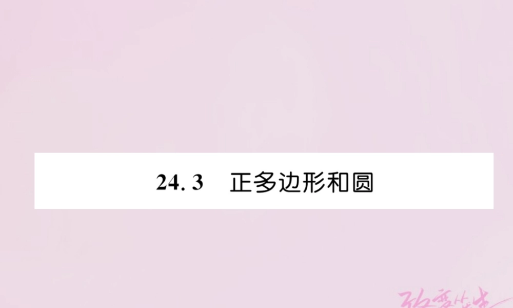 九年级数学上册 243 正多边形和圆练习课件 (新版)新人教版 课件