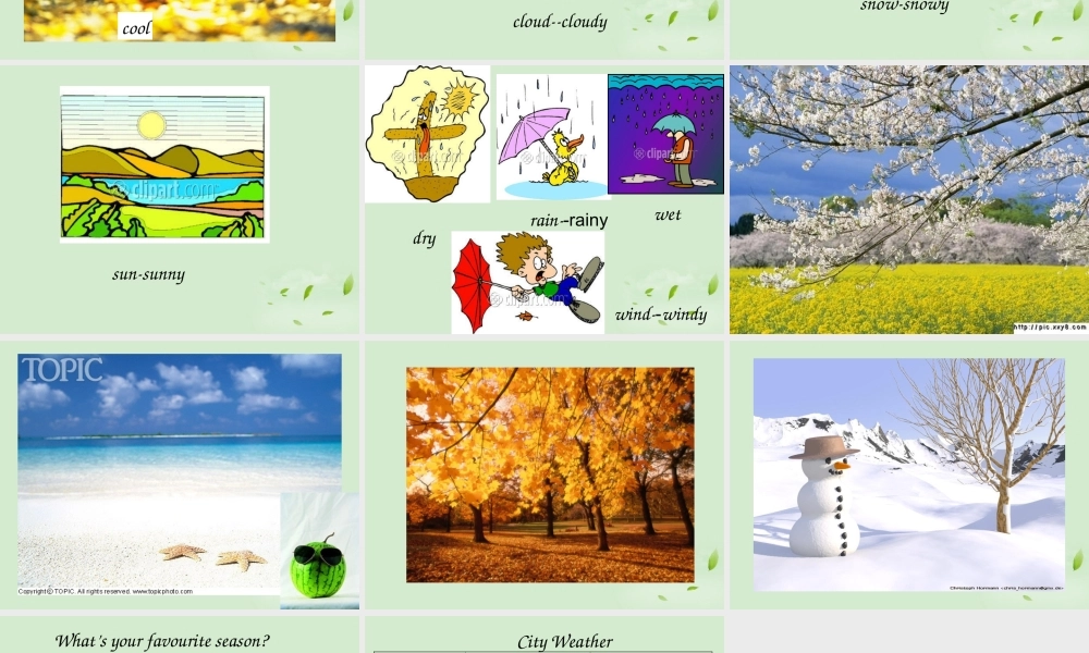 七年级英语上册 预备篇Starter Module 4 Unit 3 What s the weather like in summer课件2 外研版 课件