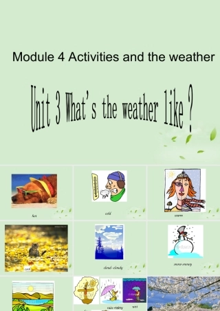 七年级英语上册 预备篇Starter Module 4 Unit 3 What s the weather like in summer课件2 外研版 课件