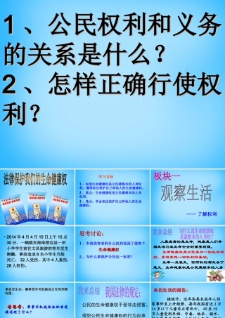 八年级政治上册(8.1 法律保护我们的生命健康权)课件 鲁教版 课件