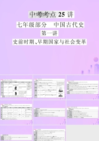 中考历史复习 第一讲 史前时期、早期国家与社会变革课件