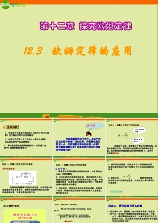九年级物理 123欧姆定律的应用课件 沪科版 课件