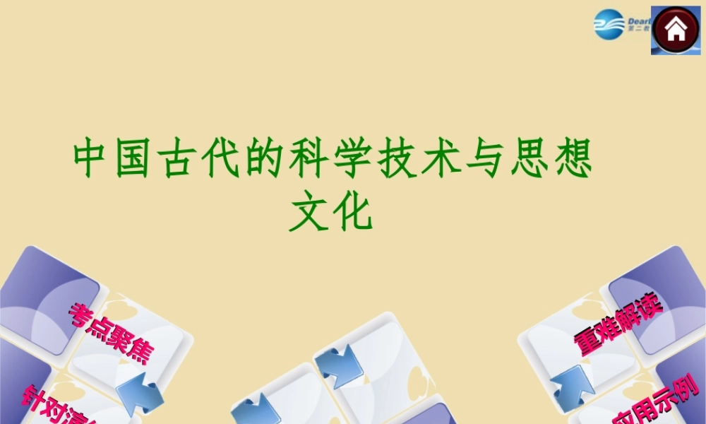 中考历史(中国古代的科学技术与思想文化)复习课件1 课件
