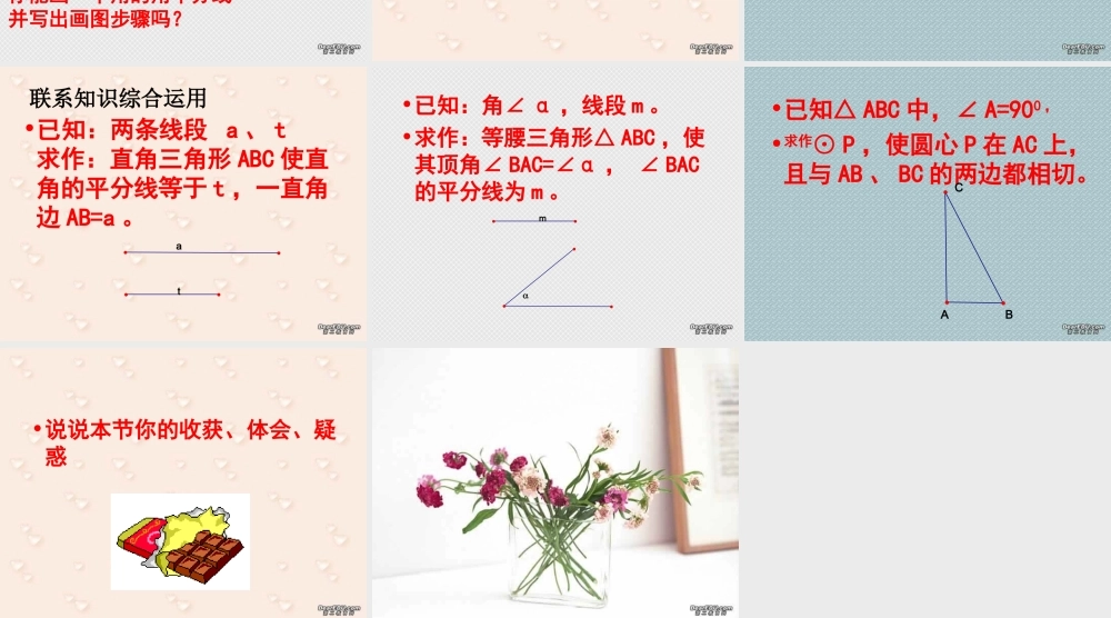 初中数学尺规作图画角平分线 新课标 华东师大版 课件