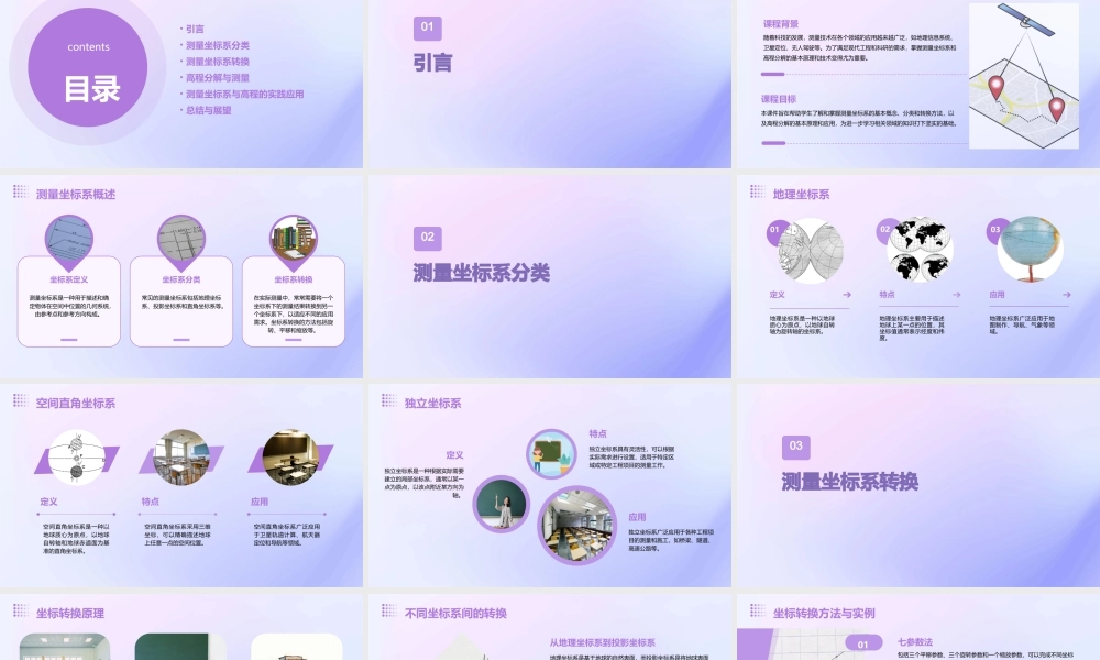 现代测量基础-测量坐标系和高程分解课件