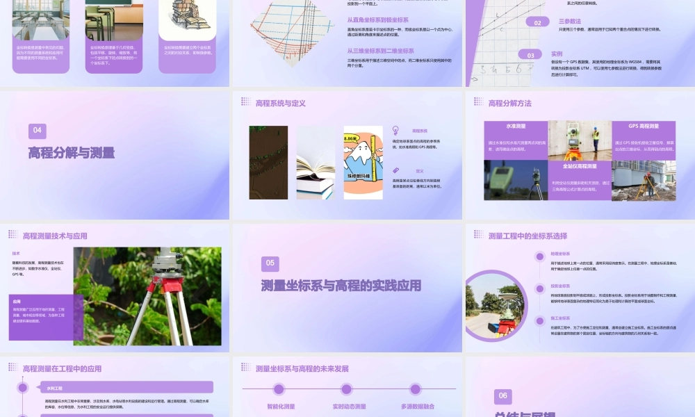 现代测量基础-测量坐标系和高程分解课件