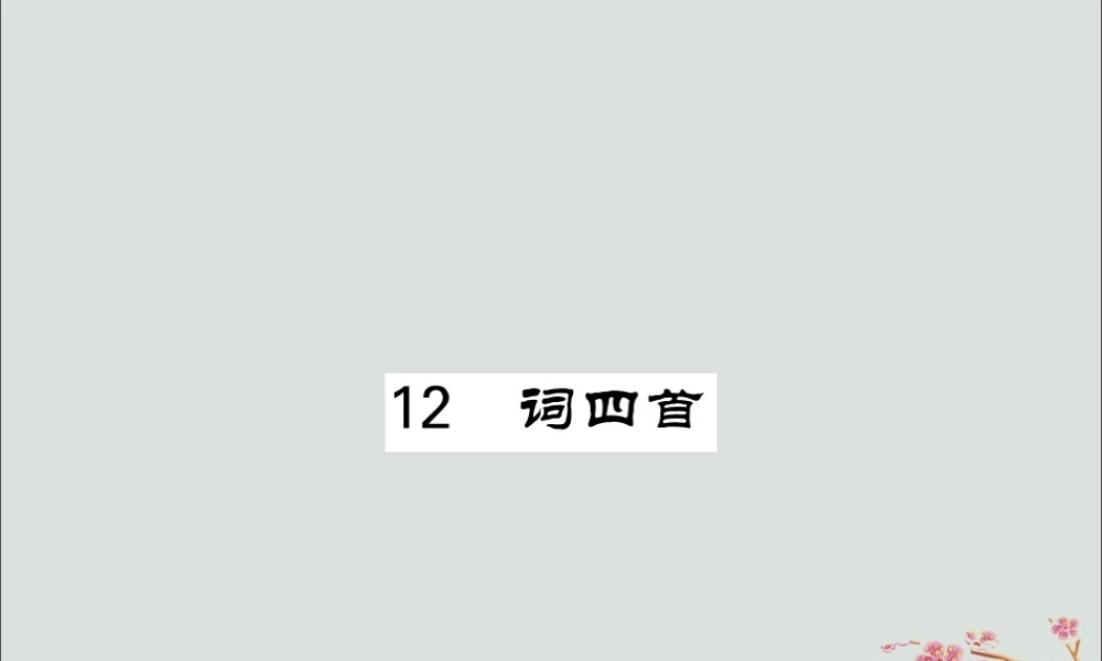 九年级语文下册 第三单元 12(词四首)课堂过关演练课件 新人教版 课件